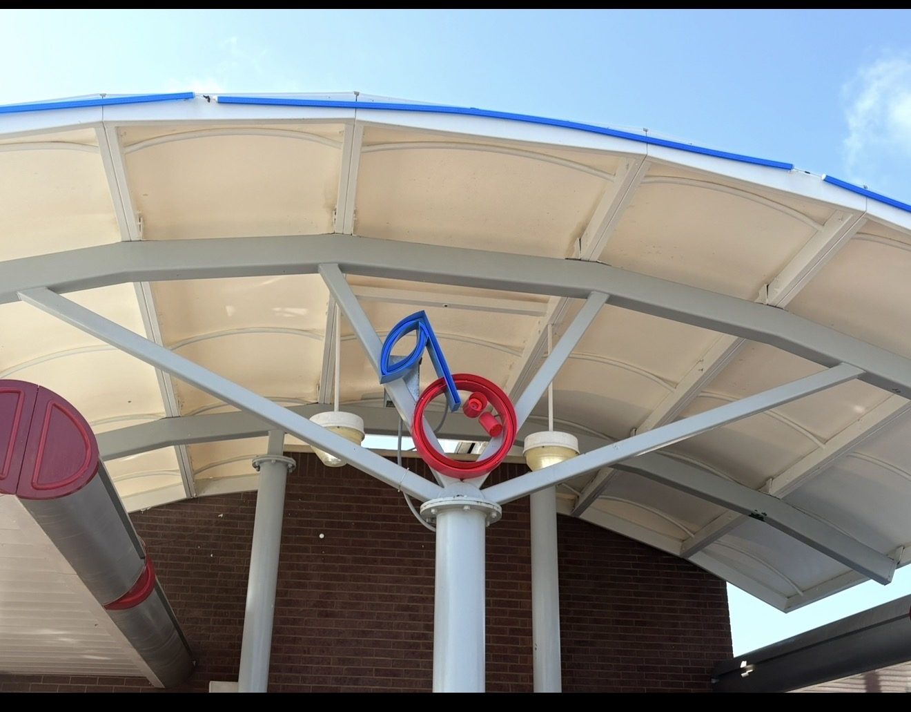 Commercial canopy after pressure washing service